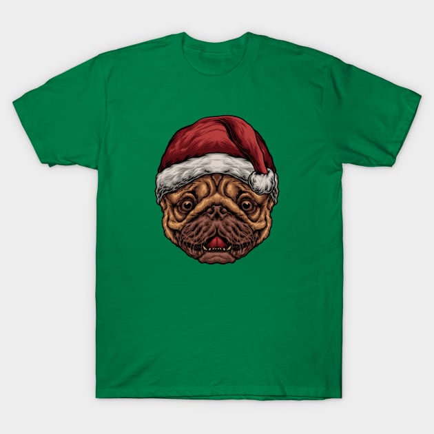 Santa Pug T-Shirt by AngelFlame